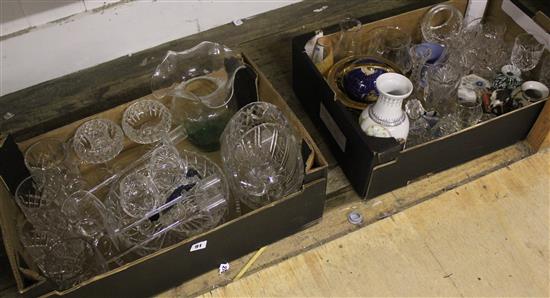 Large qty cut glass & ceramics, etc